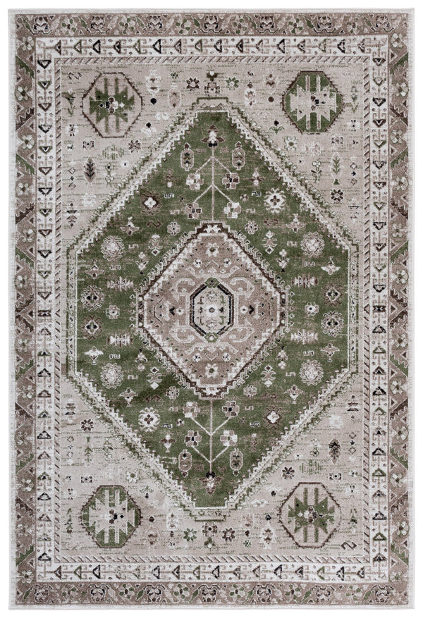 Safavieh Bayside Large Rectangle Area Rug - Elegant Turkish Design In Ivory With Blue And Pink Hues Green ,Ivory Polyester Bay118x-9