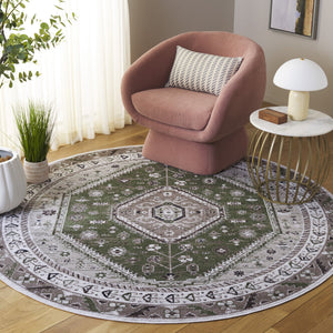 Safavieh Bayside Traditional Ivory And Beige Blue Runner Area Rug - Elegance Meets Easy Care For Any Space Green ,Ivory Polyester Bay118x-7r