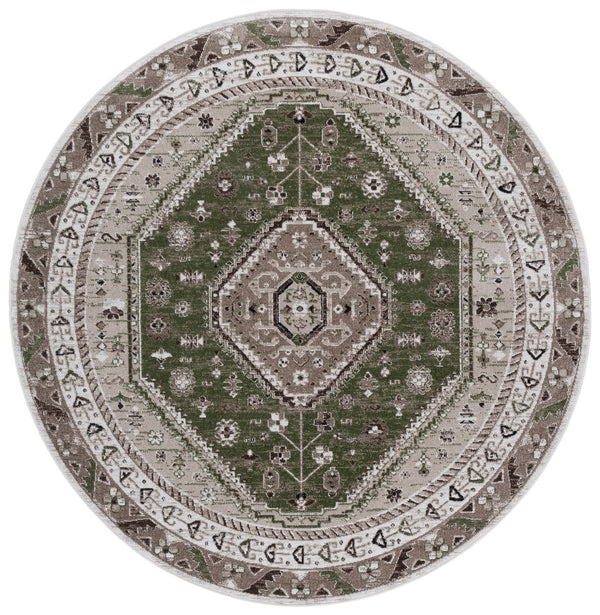 Safavieh Bayside Large Rectangle Area Rug - Elegant Turkish Design In Ivory With Blue And Pink Hues Green ,Ivory Polyester Bay118x-9