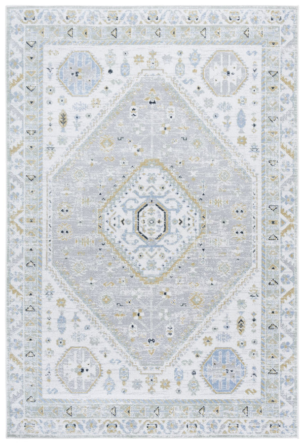Safavieh Bayside Large Rectangle Area Rug - Elegant Turkish Design In Ivory With Blue And Pink Hues Green ,Grey Polyester Bay118y-8