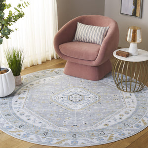 Safavieh Bayside Traditional Ivory And Beige Blue Runner Area Rug - Elegance Meets Easy Care For Any Space Green ,Grey Polyester Bay118y-7r