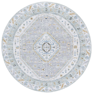 Safavieh Bayside Traditional Ivory And Beige Blue Runner Area Rug - Elegance Meets Easy Care For Any Space Green ,Grey Polyester Bay118y-7r