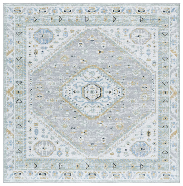 Safavieh Bayside Large Rectangle Area Rug - Elegant Turkish Design In Ivory With Blue And Pink Hues Green ,Grey Polyester Bay118y-8