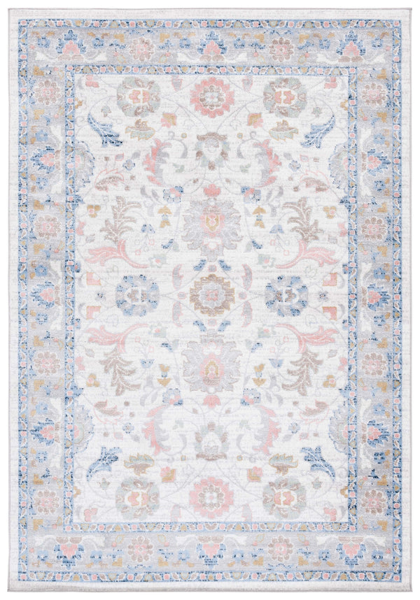 Safavieh Bayside Traditional Area Rug - Exquisite Turkish Design With Floral Patterns For Timeless Elegance Beige ,Blue Polyester Bay120b-5r
