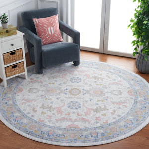 Safavieh Bayside Traditional Area Rug - Exquisite Turkish Design With Floral Patterns For Timeless Elegance Beige ,Blue Polyester Bay120b-5r