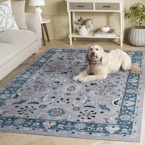 Safavieh Bayside Area Rug - Elegant Runner With Traditional Style And Modern Craftsmanship For Hallways Blue ,Grey Polyester Bay120m-5