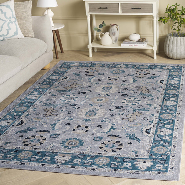 Safavieh Bayside Area Rug - Elegant Runner With Traditional Style And Modern Craftsmanship For Hallways Blue ,Grey Polyester Bay120m-5