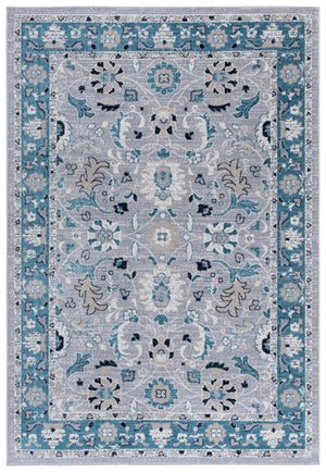 Safavieh Bayside Traditional Area Rug - Exquisite Turkish Design With Floral Patterns For Timeless Elegance Blue ,Grey Polyester Bay120m-8
