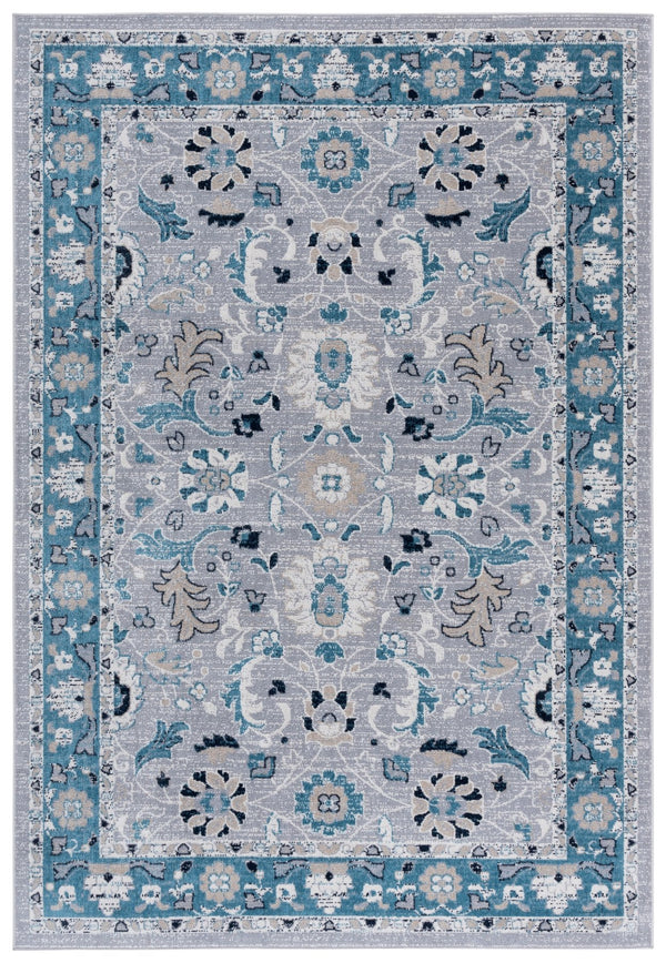 Safavieh Bayside Traditional Area Rug - Exquisite Turkish Design With Floral Patterns For Timeless Elegance Blue ,Grey Polyester Bay120m-8