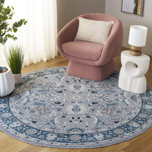 Safavieh Bayside Traditional Area Rug - Exquisite Turkish Design With Floral Patterns For Timeless Elegance Blue ,Grey Polyester Bay120m-8