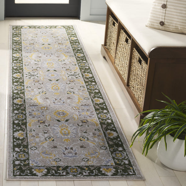 Safavieh Bayside Area Rug - Elegant Runner With Traditional Style And Modern Craftsmanship For Hallways Green ,Beige Polyester Bay120y-28