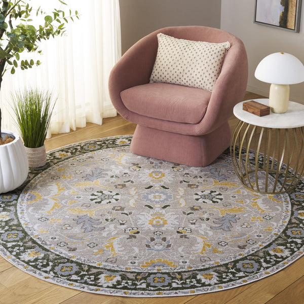Safavieh Bayside Traditional Area Rug - Exquisite Turkish Design With Floral Patterns For Timeless Elegance Green ,Beige Polyester Bay120y-9