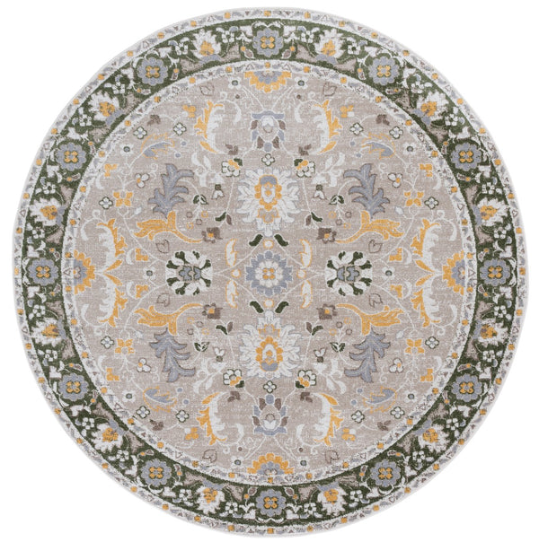 Safavieh Bayside Area Rug - Elegant Runner With Traditional Style And Modern Craftsmanship For Hallways Green ,Beige Polyester Bay120y-7r