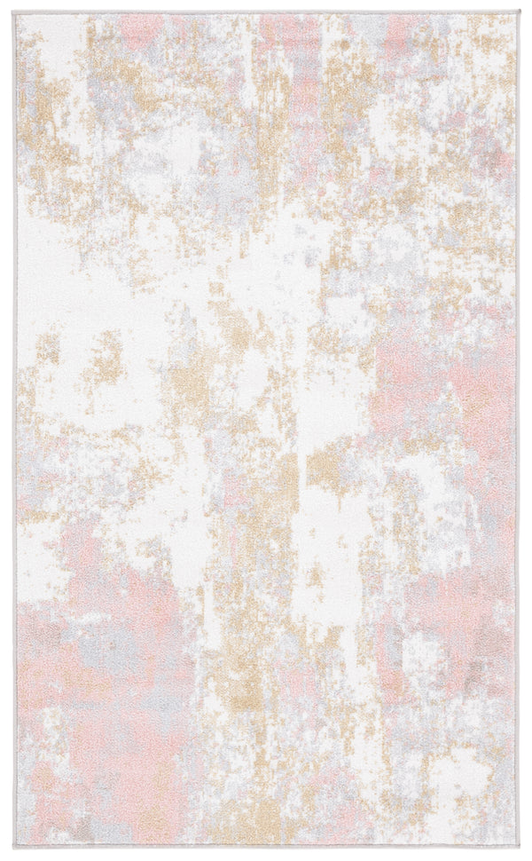 Safavieh Bayside Modern Area Rug: Luxurious Oversized Design With Abstract Patterns For Stylish Homes Ivory ,Grey Pink Polyester Bay128a-214