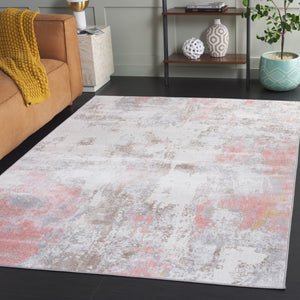 Safavieh Bayside Modern Area Rug: Luxurious Oversized Design With Abstract Patterns For Stylish Homes Ivory ,Grey Pink Polyester Bay128a-214