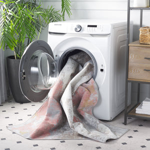 Safavieh Bayside Modern Area Rug - Elegant Ivory And Grey Pink Design, Durable, Washable, Oeko-tex Certified Ivory ,Grey Pink Polyester Bay128a-3r