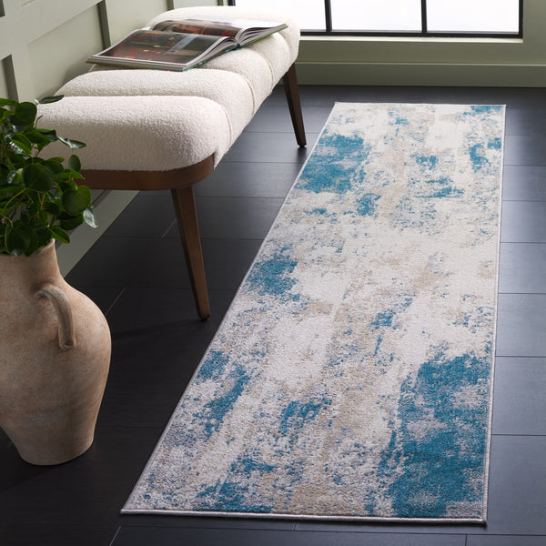 Safavieh Bayside Modern Area Rug: Luxurious Oversized Design With Abstract Patterns For Stylish Homes Blue ,Grey Polyester Bay128m-4