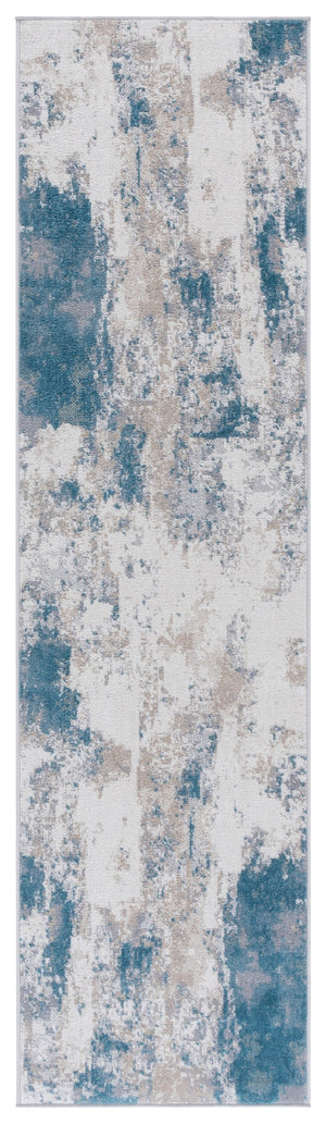 Safavieh Bayside 2ft 2in By 8ft Turkish Area Rug - Elegant Power-loomed Design In Timeless Blue And Grey Tones Blue ,Grey Polyester Bay128m-28