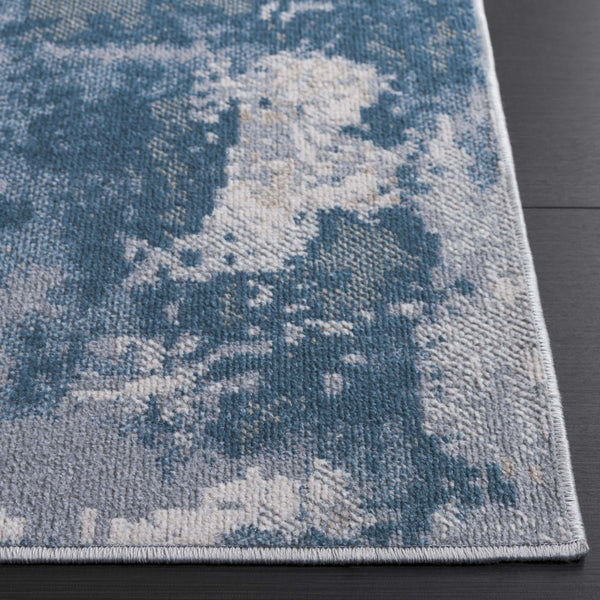 Safavieh Bayside 2ft 2in By 8ft Turkish Area Rug - Elegant Power-loomed Design In Timeless Blue And Grey Tones Blue ,Grey Polyester Bay128m-5