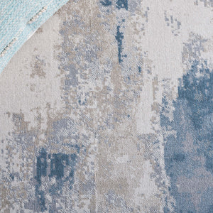 Safavieh Bayside 2ft 2in By 8ft Turkish Area Rug - Elegant Power-loomed Design In Timeless Blue And Grey Tones Blue ,Grey Polyester Bay128m-5