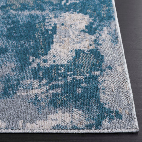 Safavieh Bayside Modern Area Rug: Luxurious Oversized Design With Abstract Patterns For Stylish Homes Blue ,Grey Polyester Bay128m-4