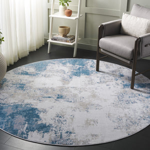 Safavieh Bayside 2ft 2in By 8ft Turkish Area Rug - Elegant Power-loomed Design In Timeless Blue And Grey Tones Blue ,Grey Polyester Bay128m-7r