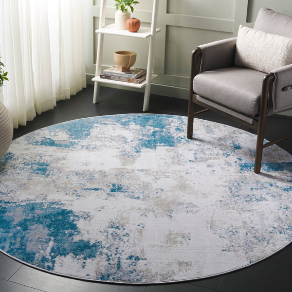 Safavieh Bayside Modern Area Rug: Luxurious Oversized Design With Abstract Patterns For Stylish Homes Blue ,Grey Polyester Bay128m-4