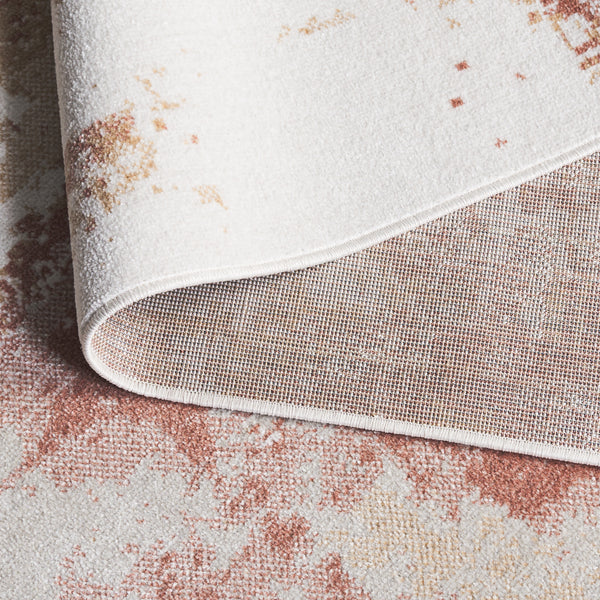 Safavieh Bayside Modern Area Rug: Luxurious Oversized Design With Abstract Patterns For Stylish Homes Ivory ,Orange Beige Polyester Bay128p-4