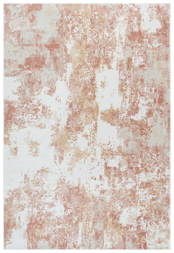 Safavieh Bayside Modern Area Rug: Luxurious Oversized Design With Abstract Patterns For Stylish Homes Ivory ,Orange Beige Polyester Bay128p-4