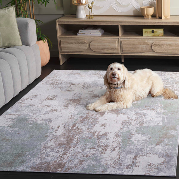 Safavieh Bayside Modern Area Rug: Luxurious Oversized Design With Abstract Patterns For Stylish Homes Green ,Ivory Polyester Bay128w-4