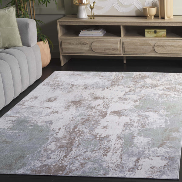 Safavieh Bayside 2ft 2in By 8ft Turkish Area Rug - Elegant Power-loomed Design In Timeless Blue And Grey Tones Green ,Ivory Polyester Bay128w-5