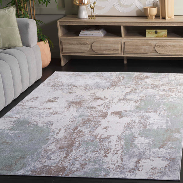 Safavieh Bayside Modern Area Rug: Luxurious Oversized Design With Abstract Patterns For Stylish Homes Green ,Ivory Polyester Bay128w-4