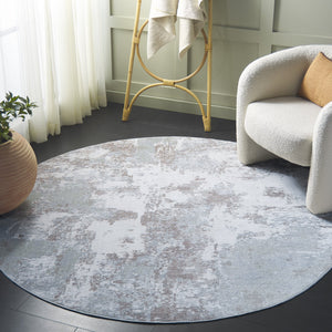 Safavieh Bayside 2ft 2in By 8ft Turkish Area Rug - Elegant Power-loomed Design In Timeless Blue And Grey Tones Green ,Ivory Polyester Bay128w-7r