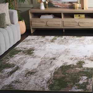 Safavieh Bayside Modern Area Rug: Luxurious Oversized Design With Abstract Patterns For Stylish Homes Ivory ,Green Polyester Bay128x-8