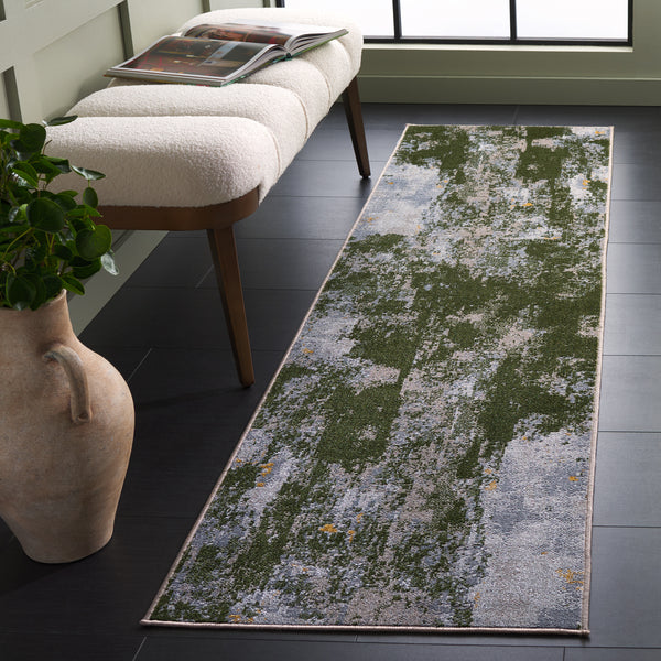 Safavieh Bayside Modern Area Rug: Luxurious Oversized Design With Abstract Patterns For Stylish Homes Green ,Grey Polyester Bay128y-9