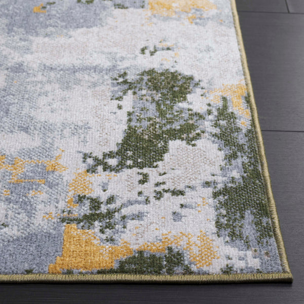 Safavieh Bayside Modern Area Rug: Luxurious Oversized Design With Abstract Patterns For Stylish Homes Green ,Grey Polyester Bay128y-9