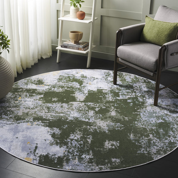 Safavieh Bayside 2ft 2in By 8ft Turkish Area Rug - Elegant Power-loomed Design In Timeless Blue And Grey Tones Green ,Grey Polyester Bay128y-7r