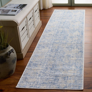 Safavieh Bayside Modern Abstract Runner Rug For Hallways - Durable, Soft, And Easy To Maintain, Made In Turkey Ivory ,Blue Polyester Bay132m-28