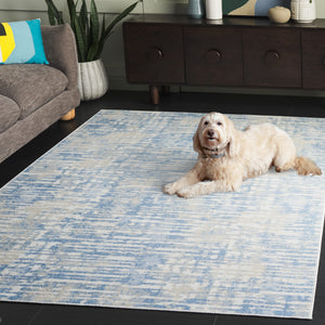 Safavieh Bayside Area Rug - Luxurious Modern Design In Chic Ivory And Blue For Contemporary Home Decor Ivory ,Blue Polyester Bay132m-9