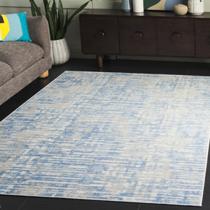 Safavieh Bayside Area Rug - Luxurious Modern Design In Chic Ivory And Blue For Contemporary Home Decor Ivory ,Blue Polyester Bay132m-9