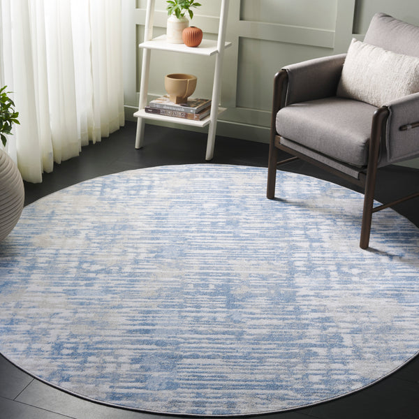 Safavieh Bayside Area Rug - Luxurious Modern Design In Chic Ivory And Blue For Contemporary Home Decor Ivory ,Blue Polyester Bay132m-9