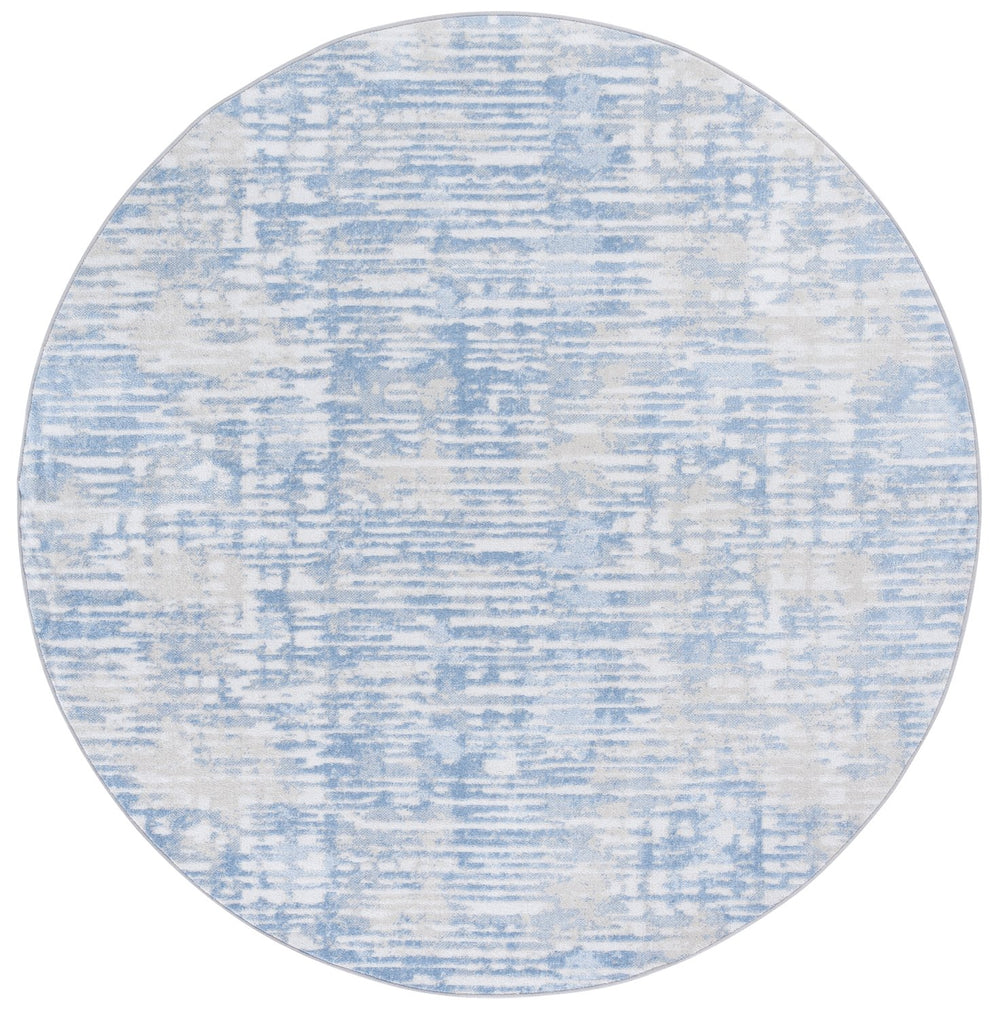 Safavieh Bayside Modern Abstract Runner Rug For Hallways - Durable, Soft, And Easy To Maintain, Made In Turkey Ivory ,Blue Polyester Bay132m-7r