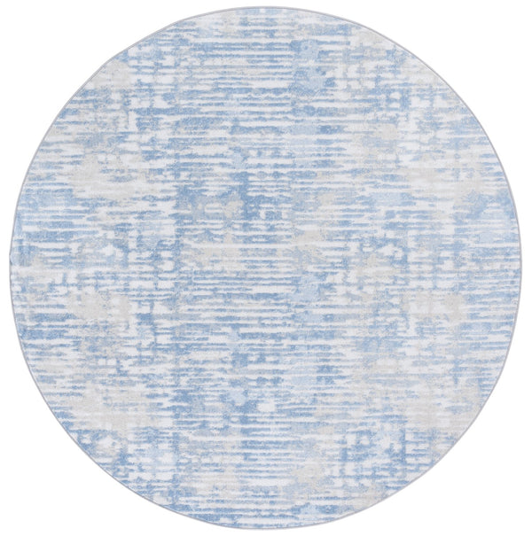 Safavieh Bayside Modern Abstract Runner Rug For Hallways - Durable, Soft, And Easy To Maintain, Made In Turkey Ivory ,Blue Polyester Bay132m-7r