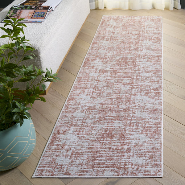 Safavieh Bayside Modern Abstract Runner Rug For Hallways - Durable, Soft, And Easy To Maintain, Made In Turkey Ivory ,Orange Beige Polyester Bay132p-28