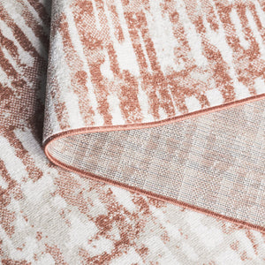 Safavieh Bayside Modern Abstract Runner Rug For Hallways - Durable, Soft, And Easy To Maintain, Made In Turkey Ivory ,Orange Beige Polyester Bay132p-5