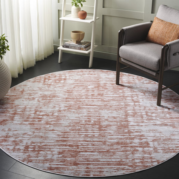 Safavieh Bayside Modern Abstract Runner Rug For Hallways - Durable, Soft, And Easy To Maintain, Made In Turkey Ivory ,Orange Beige Polyester Bay132p-7r