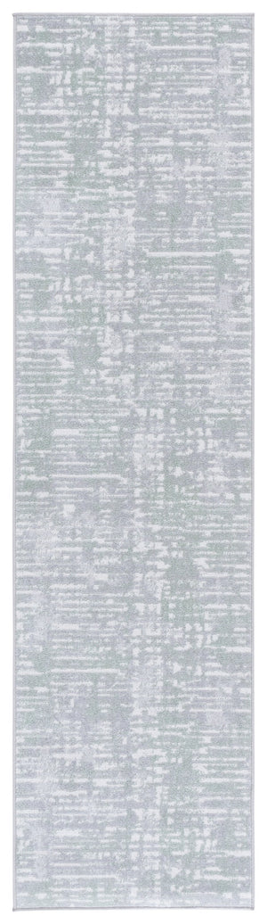 Safavieh Bayside Modern Abstract Runner Rug For Hallways - Durable, Soft, And Easy To Maintain, Made In Turkey Green ,Grey Polyester Bay132y-28