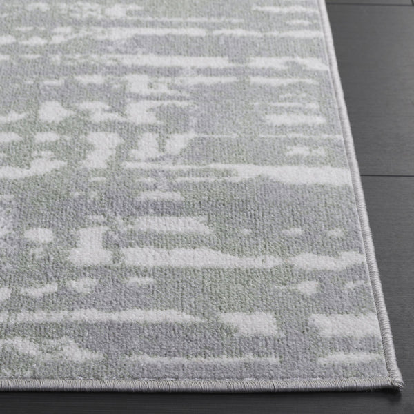 Safavieh Bayside Modern Abstract Runner Rug For Hallways - Durable, Soft, And Easy To Maintain, Made In Turkey Green ,Grey Polyester Bay132y-5