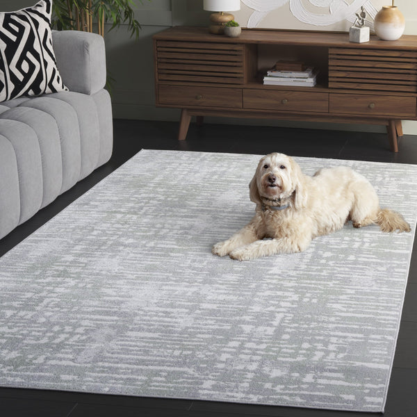 Safavieh Bayside Modern Abstract Runner Rug For Hallways - Durable, Soft, And Easy To Maintain, Made In Turkey Green ,Grey Polyester Bay132y-5