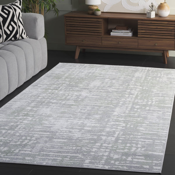 Safavieh Bayside Modern Abstract Runner Rug For Hallways - Durable, Soft, And Easy To Maintain, Made In Turkey Green ,Grey Polyester Bay132y-5